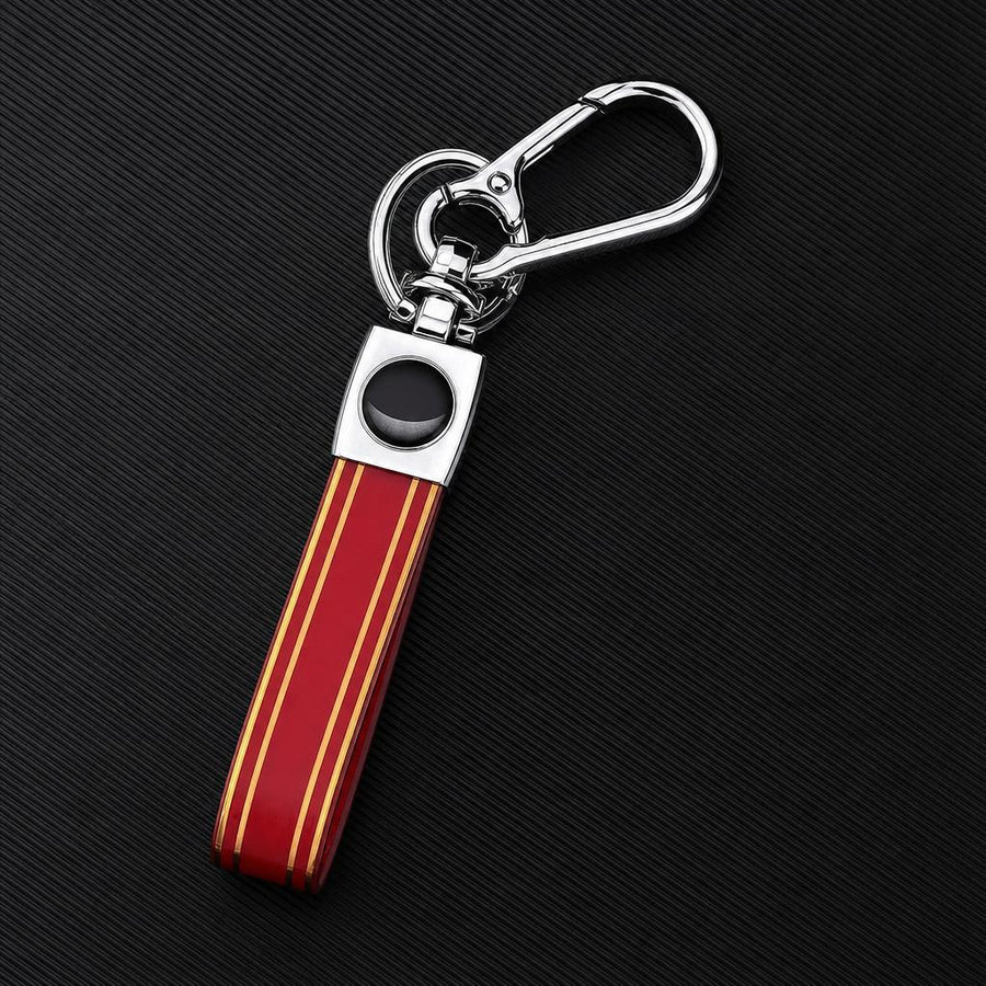Llavero de Piel Premium con Mosquetón Giratorio de Acero — 7 Colores