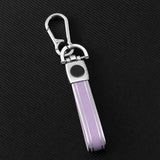 Llavero de piel color Silver Purple